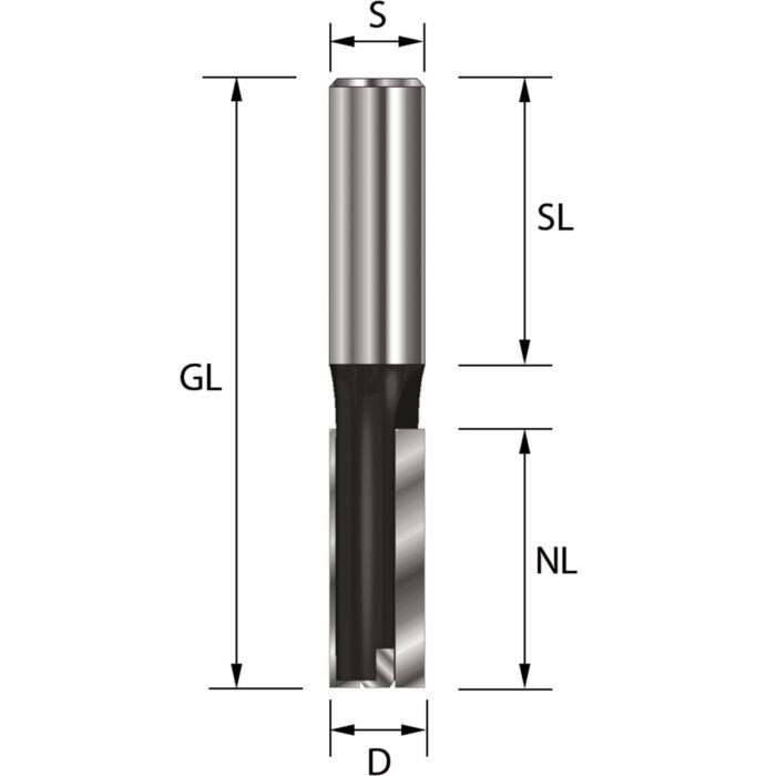 Kotinė freza griovelio frezavimui, su 12 mm koteliu [S]